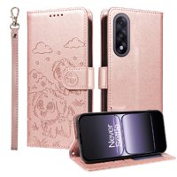 Funda Billetera Foxdock Compatible Con Oneplus Nord 5 5G, Diseño Perrito Tierno, Ranuras Para Tarjetas Y Soporte Plegable