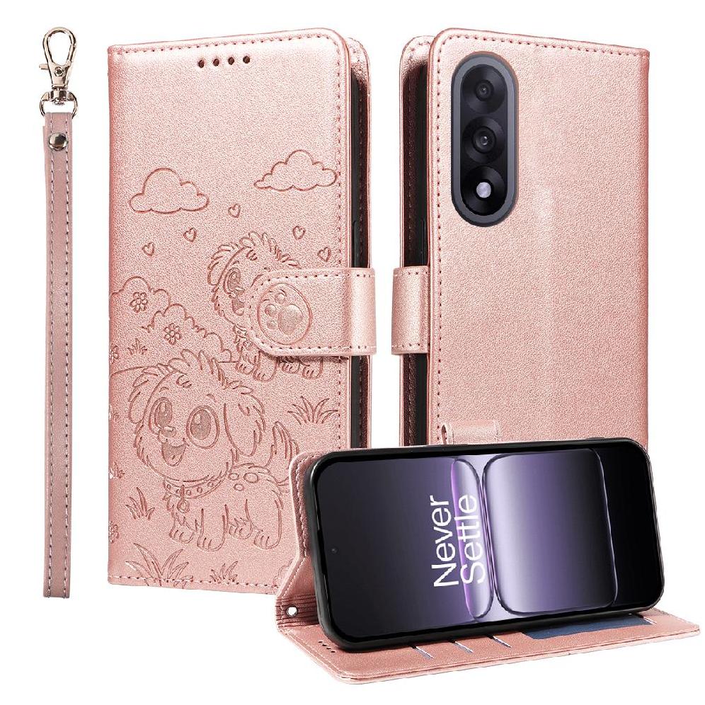 Funda Billetera Foxdock Compatible Con Oneplus Nord 5 5G, Diseño Perrito Tierno, Ranuras Para Tarjetas Y Soporte Plegable