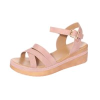 Sandalia Plataforma Rosa Vía Franca