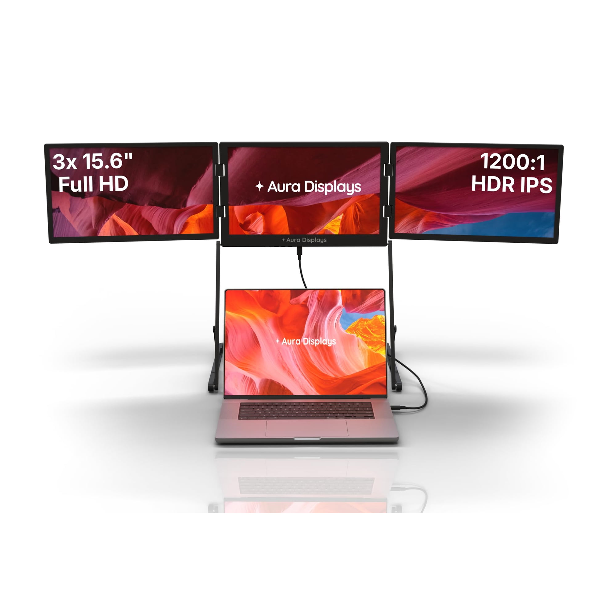 Aura Displays - Monitor Triple De 15 6 Full Hd Ips Pro Max