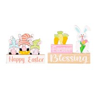 Magideal - Letreros De Decoración De Mesa De Pascua, Letreros De Centro De Mesa De Madera Para Mesa De Comedor, Conejo De Pascua Para Vacaciones De Primavera, Ad