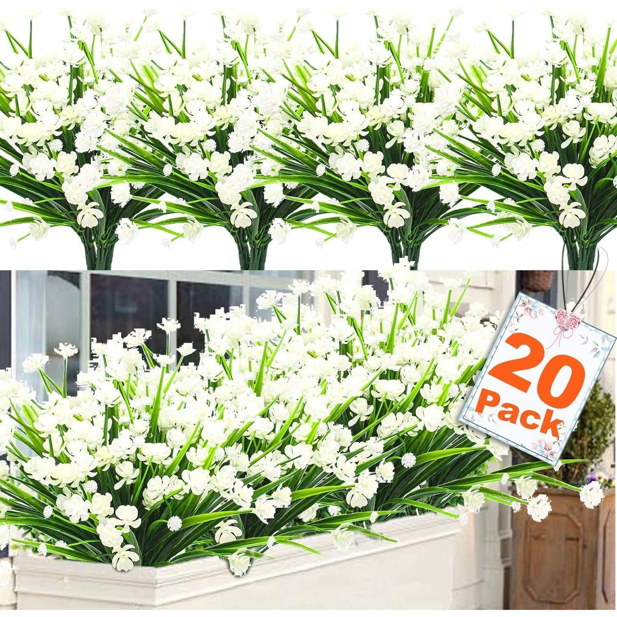 Flores Artificiales Turnmeon Para Decoración De Exteriores, 20 Unidades