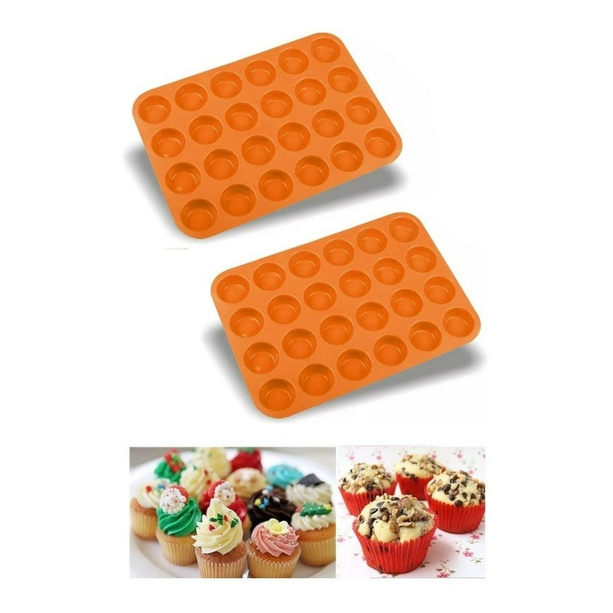 Genérico - Pack X2 Molde Cupcakes 24 Cupcakes Molde Silicona Reposteria
