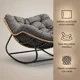 thumbnail image 2 of Sillon Mecedor Silla Mecedora Sitial Moderna Talla Xl Gris Oscuro Liso, 2 of 8