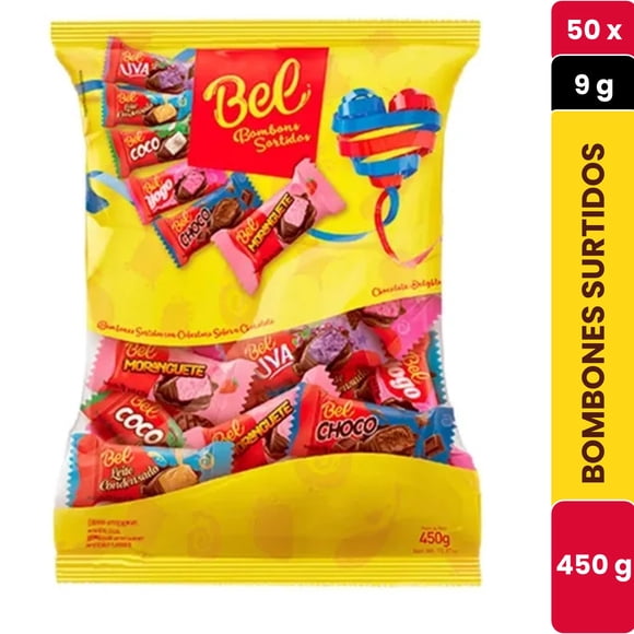 Bombon Bel Surtido 450 Gr - 50 Un Origen Brasil, Chocolates Rellenos