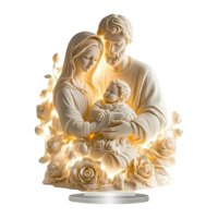 Bothyi - 2D Jesús Decoración De La Figura Santa Decoración Del Hogar Religioso Para El Gabinete Ministerio Del Hogar White Holy Family