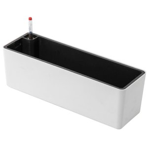 Ioensy - Maceta Rectangular Con Autorriego Para Balcón, Para Plantar Verduras O Flores, Color Blanco