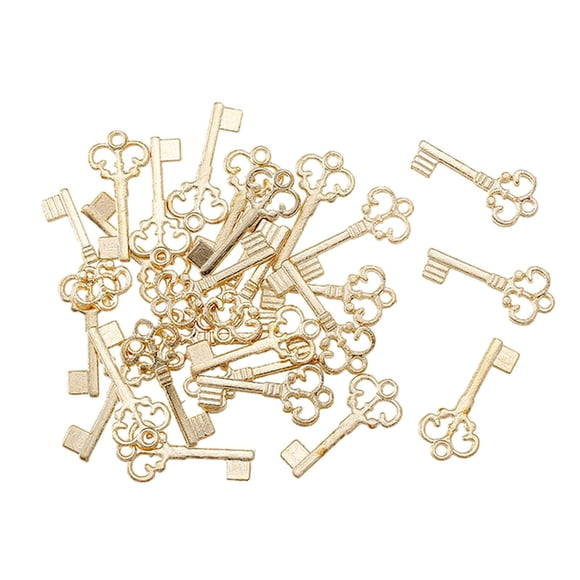 Dijes De Llave Pequeños Para Accesorios De Joyería, Suministros De Manualidades DIY, Oro KC, 100 Uds.