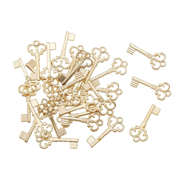 Dijes De Llave Pequeños Para Accesorios De Joyería, Suministros De Manualidades DIY, Oro KC, 100 Uds.