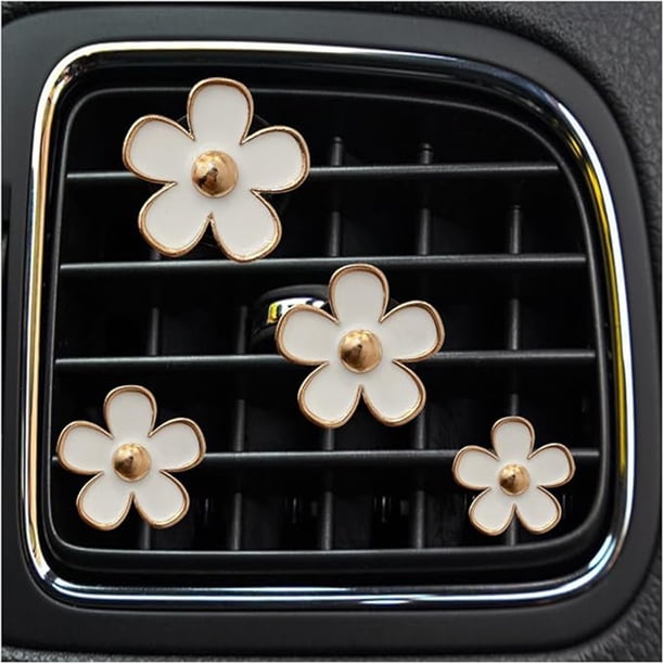 Cuatro Clips De Ventilación Decorativos Para Salidas De Aire De Automóviles Diseño De Apariencia De Flores Dirección De Conversión De 90 ° Ambientador De Automóviles Para Mujeres Y Niñas