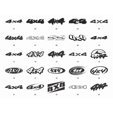 Rienda Libre - Sticker 4X4 Off Road Camioneta Awd (Par Ambos Lados)