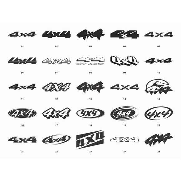 Sticker 4x4 Off Road Camioneta AWD (Par Ambos Lados)