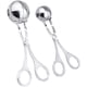 thumbnail image 1 of Pinzas para hacer albóndigas, 2 unidades de acero inoxidable, para hacer bolas de masa de arroz, helados, pasteles y melones, ideal para utensilios de cocina, con tamaños de bola de 3,5 cm y 4,5 cm., 1 of 7