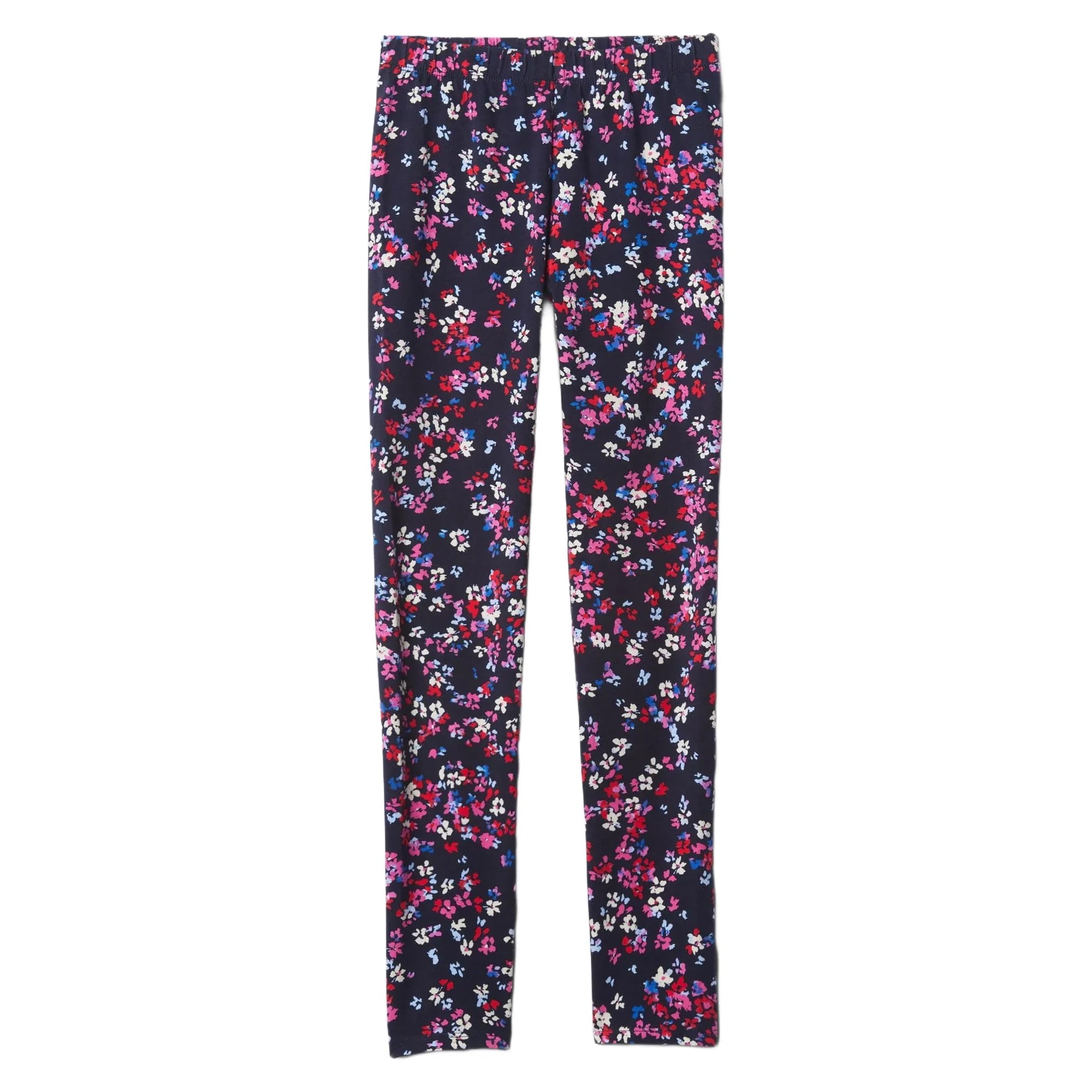 Pantalones Gap Para Niñas, Jersey Azul Marino Con Estampado Floral, Talla L, 100% Algodón