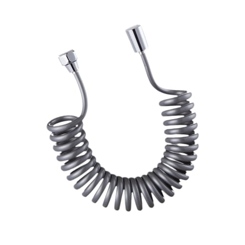 Magideal - Manguera De Ducha Flexible Con Resorte, Manguera De Ducha Flexible En Espiral Telescópica Antigiro Para Baño, Rociador De Bidé Con Cabezal De Ducha De Gris Oscuro