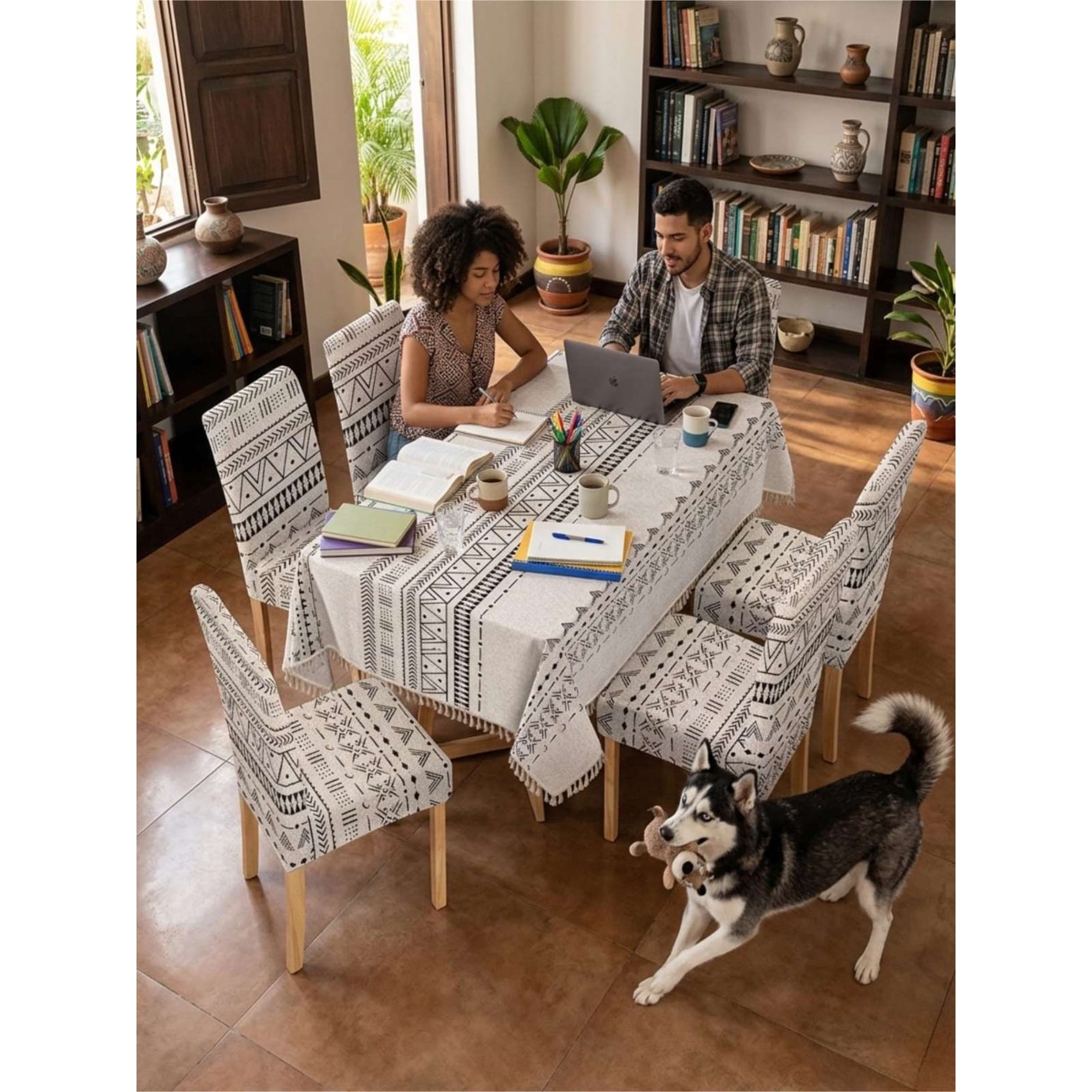Todo Para El Hogar - Juego De Mantel Rectangular Con 6 Fundas De Sillas
