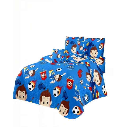 Genérico - Cubrecama De Verano Quilt 1 5 Plazas Con Diseno Niño Deportista