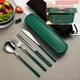 thumbnail image 1 of Set, 304 Stainless Steel Portable Gift Cutlery Set Korean Cutlery Knife Fork Spoon Chopsticks Four Piece Set Portable, 1 of 5