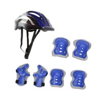 Magideal - Casco De Bicicleta Para Niños, Juego De Rodilleras, Coderas, Casco Deportivo Cómodo, Casco De Bicicleta Para Monopatín, Patinaje Sobre Ruedas, Deporte Azul
