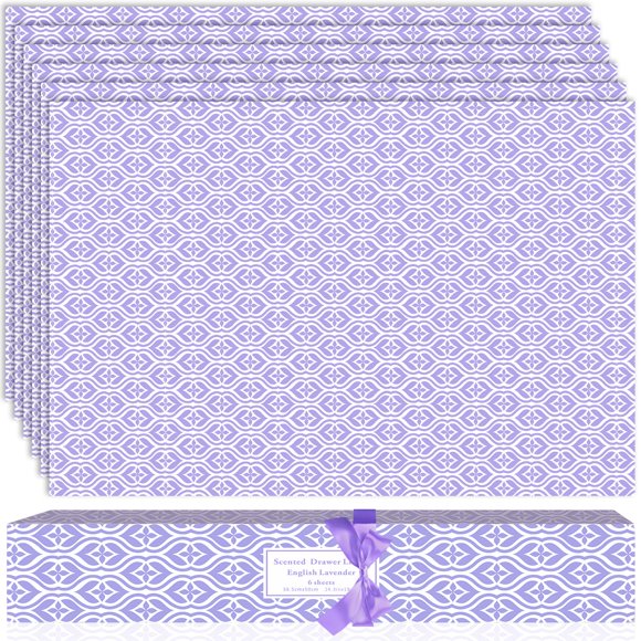 Forros de cajones SCENTORINI con aroma a lavanda, 6 hojas, 36,5 x 50 cm