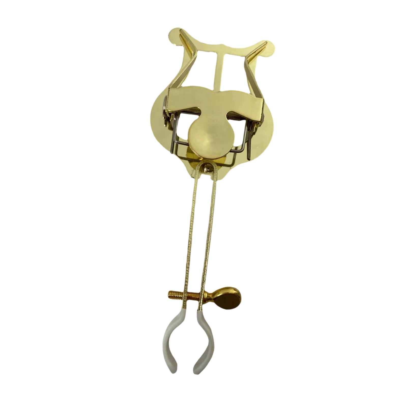 Magideal - Abrazadera Para Partituras De Clarinete, Soporte Para Partituras De Clarinete, Pieza De Repuesto De Latón Para Instrumentos Musicales De Banda De Marc Oro Blanco