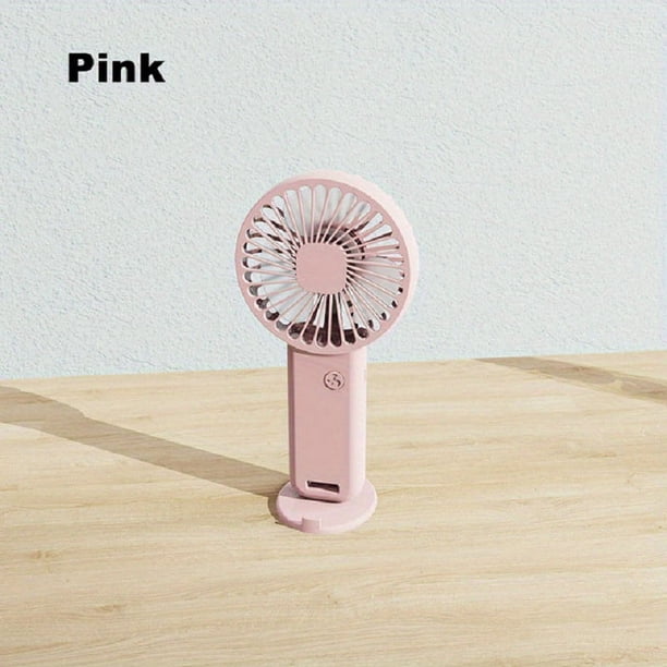 1pc Portable USB Chargeable Mini Fan, Handheld Fans With Base For Desktop, Outdoor Hand Hold Fan With Phone Holder