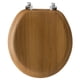 thumbnail image 1 of Asiento de inodoro Bemis Mayfair redondo de madera de roble con bisagra cromada, 1 of 1