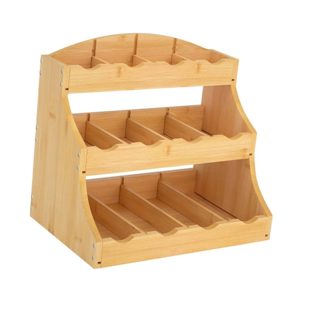 Organizador de bolsitas de té, soporte para cápsulas de café, soporte de madera para condimentos, estante para gabinetes, encimeras, cocinas y salas d