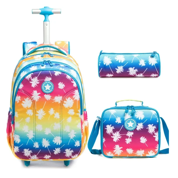 Children's Wheeled Backpack Kids Trolley Bag on Wheels School Trolley Backpack for Boys Rolling Backpack with School Wheels Girl