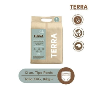 Terra - Pants Pañales Biodegradables Talla Xxg 12 Un
