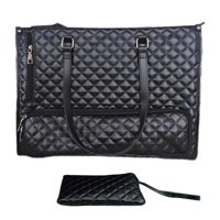 Magideal - Bolsa Para Mujeres Bolsa De Computadora Portátil De Gran Capacidad Para El Trabajo De La Oficina Comercial Collage Picnic Negro