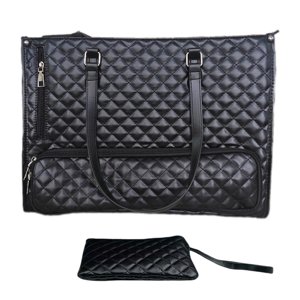 Magideal - Bolsa Para Mujeres Bolsa De Computadora Portátil De Gran Capacidad Para El Trabajo De La Oficina Comercial Collage Picnic Negro