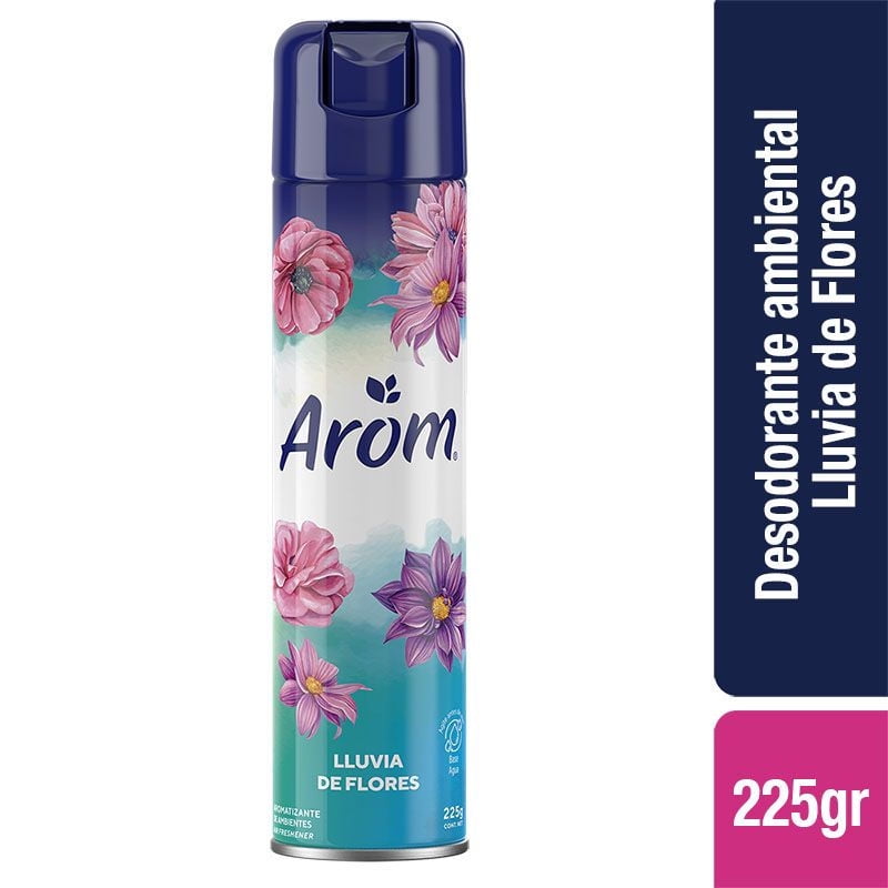 Desodorante Ambiental Aerosol Lluvia De Flores Lata 225 g Arom