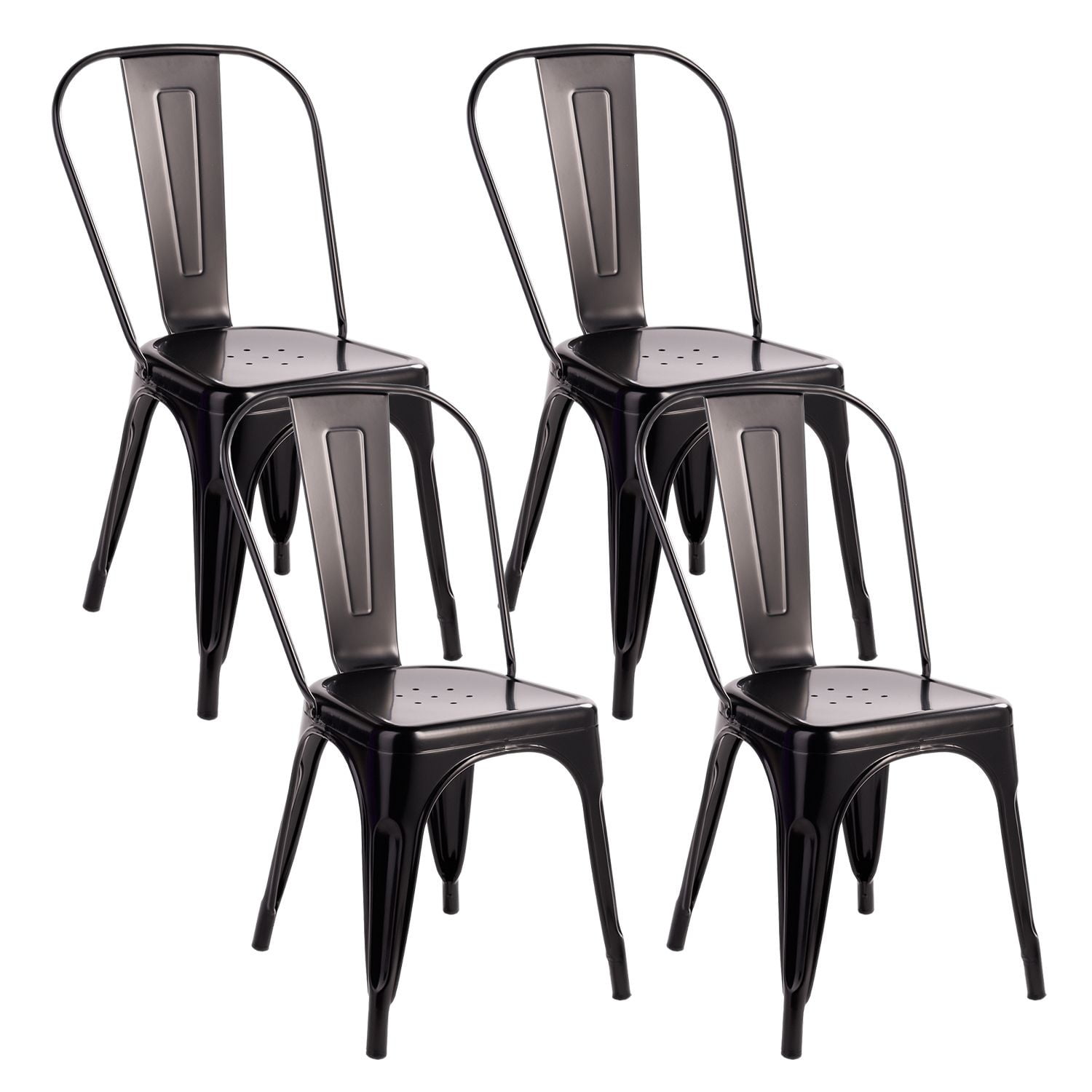Nevi Express - Pack De 4 Silla Metal Tolix Negro