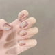 thumbnail image 1 of Sparkle Press On Nails Short Fake Nails Luxury Square Glue On Nails With Cat Eye Effect Full Cover Acrylic Nails, 1 of 2