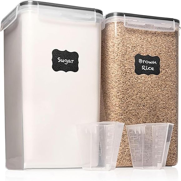 Recipientes de almacenamiento de alimentos WHITE FEATHER SUPPLIES, 6.5 L x 2
