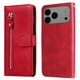 thumbnail image 1 of Funda con Cremallera para iPhone 17 Pro Max, Carcasa Cartera de Cuero PU con Soporte y Tarjetero, 1 of 5