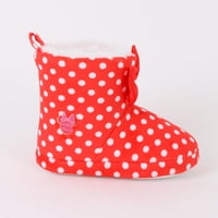 Pantufla Bota Niña Print Puntos Minnie Moño Rojo Disney