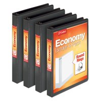 Binder Cardinal Economy, 3 Anillos Negros De 1 Pulgada, Paquete De 4