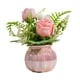 thumbnail image 2 of Florero de cerámica con forma de rosa Artificial en maceta, adorno de bonsái de 8 pulgadas de alto, centro de mesa para decoración interior de granja,, 2 of 5