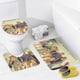 thumbnail image 4 of El loto blanco-theme 4-Piece Shower Curtain Set with Rugs, Waterproof Bathroom Decor Set Includes Bath Mat, U-Shaped Rug, Toilet Lid Cover and Curtain with Hooks, 4 of 6
