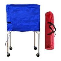 Magideal - Recogedor De Carrito De Pelotas Deportivas Enrollable Con Bolsa De Transporte, Práctico Carrito De Almacenamiento De Pelotas De Ejercicio, Jaula De Pe Azul