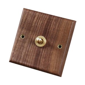 Magideal - Interruptor De Palanca De Latón Con Placa De Madera Para Iluminación , Palanca Única