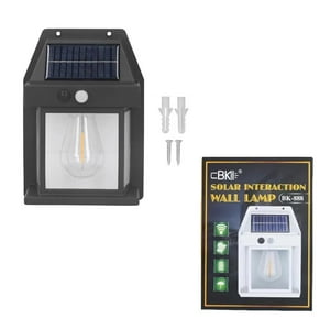 N-Ofertas - Lampara De Pared Solar Foco Con Sensor De Movimiento Cálida Negro