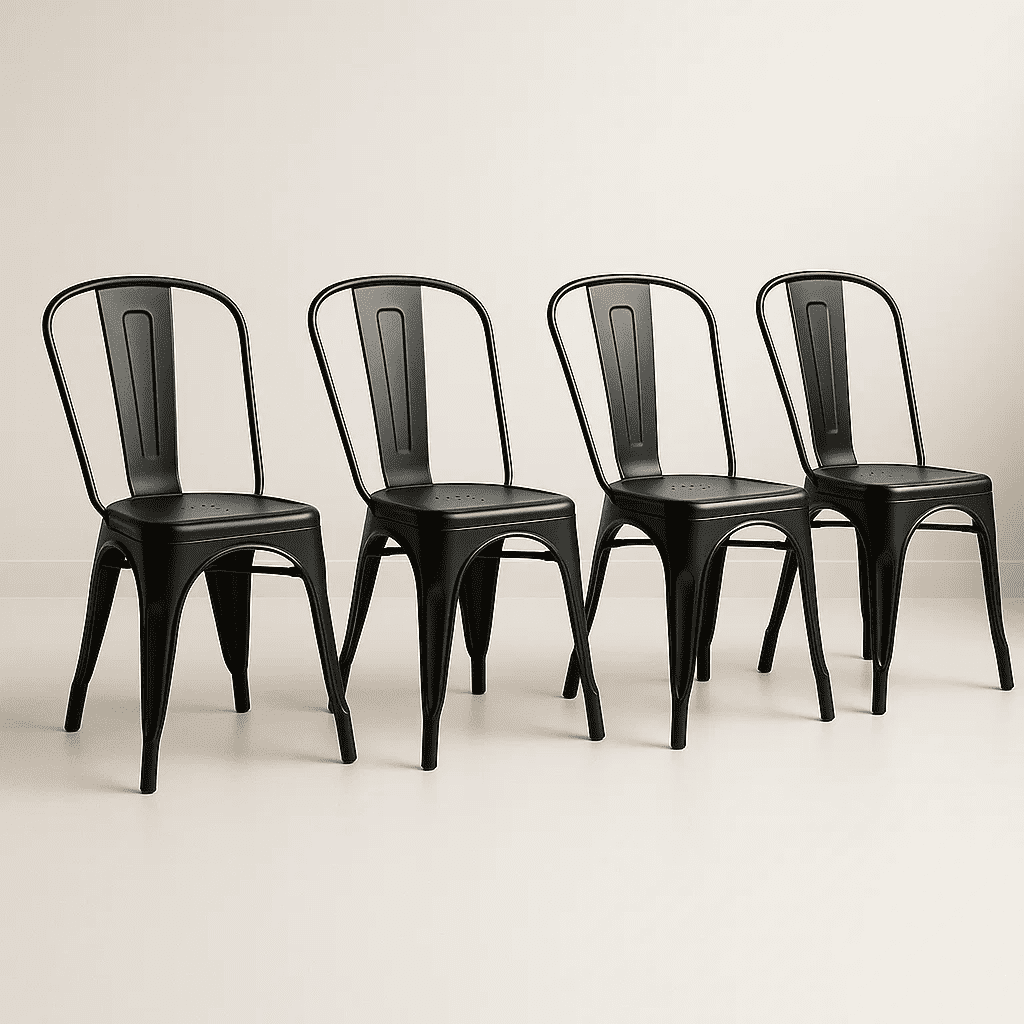 Klik Muebles - Pack De 4 Sillas Tolix Negras
