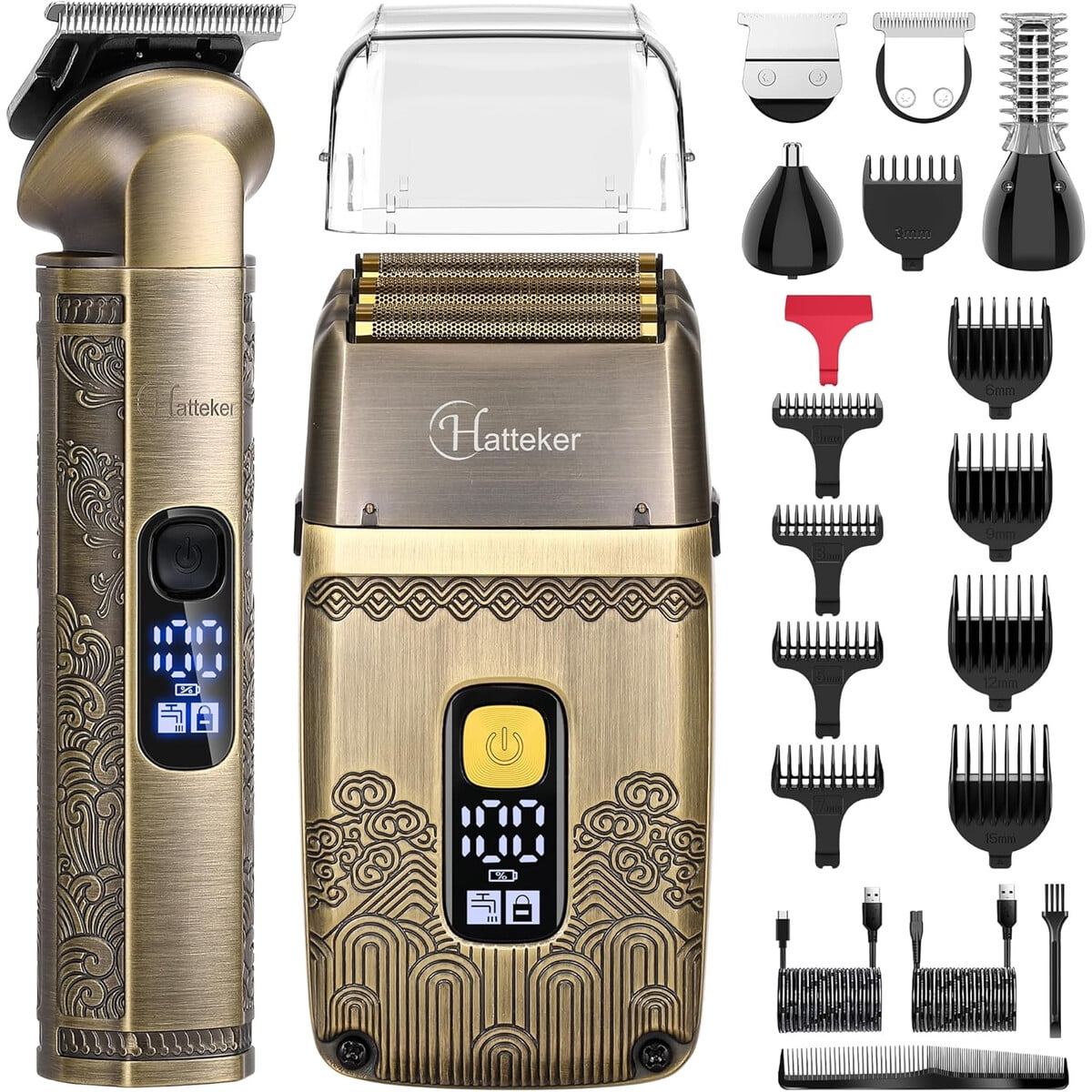 Cortadora Hatteker Set Eléctrico Tblade Afeitadora 2 En 1