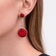 thumbnail image 3 of Aros Granate Circular Plata 950 Tornillo Mariposa Colgantes Mujer Elegantes Piedra Roja., 3 of 3