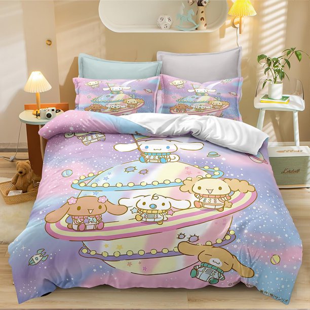 SanrioCinnamoroll Duvet Cover Bedding Supplies Girl Princess Dormitory Room Pillow Cover Quilt Cover Two Piece Set Bed Sheets