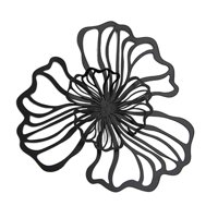 Magideal - Decoración De Pared De Hierro, Decoración Colgante De Pared Floral, Decoración De Oficina En El Hogar, Decoración De Pared Moderna, Arte De Pared De M Negro Grande