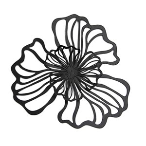 Magideal - Decoración De Pared De Hierro, Decoración Colgante De Pared Floral, Decoración De Oficina En El Hogar, Decoración De Pared Moderna, Arte De Pared De M Negro Grande